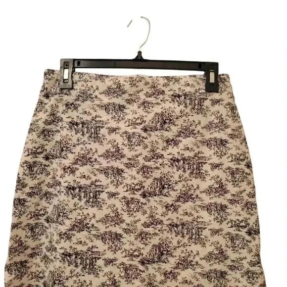 Gap Women's White & Black Floral Cotton/Spandex Straight Pencil Skirt - Picture 6 of 9